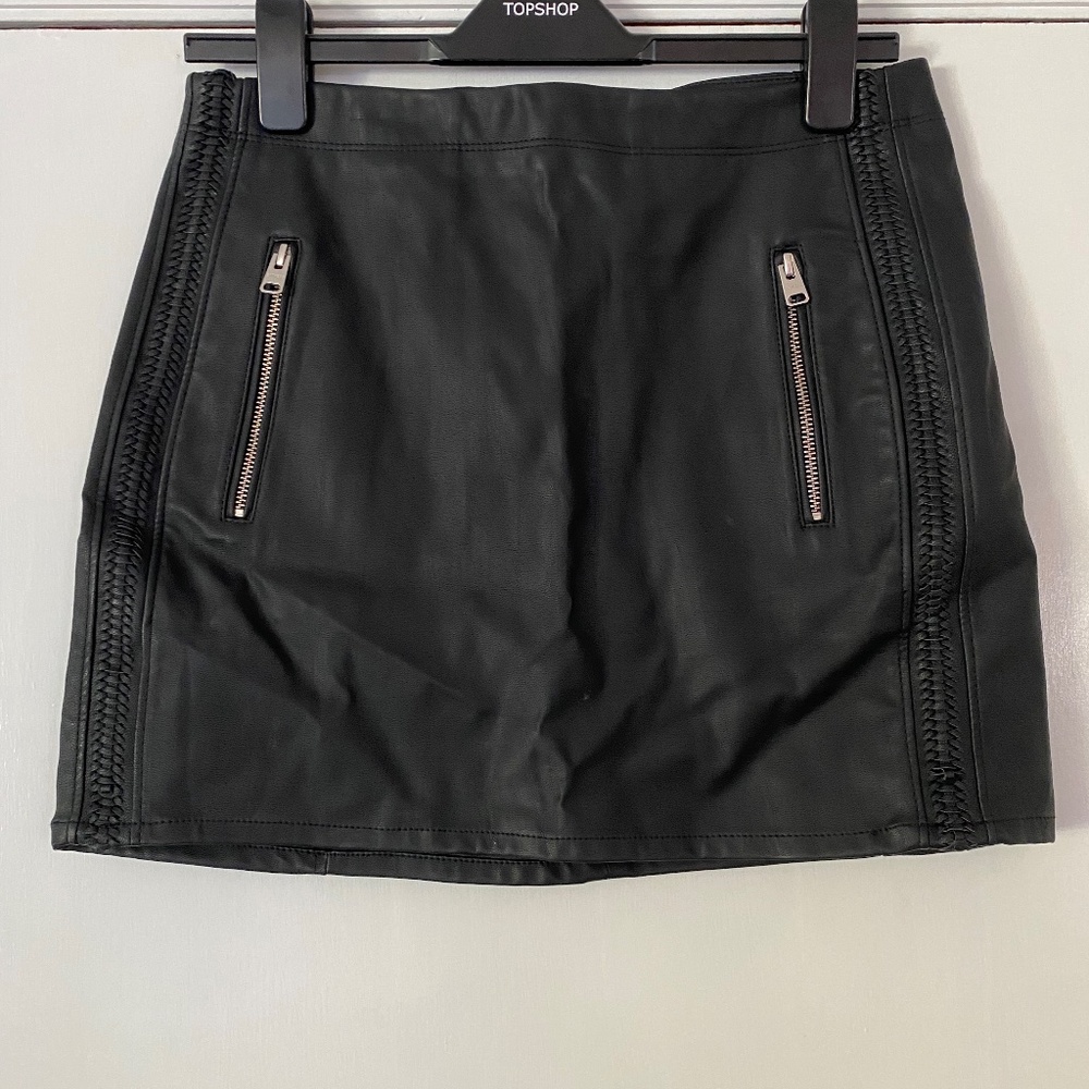 Black Pleather Express Mini Skirt